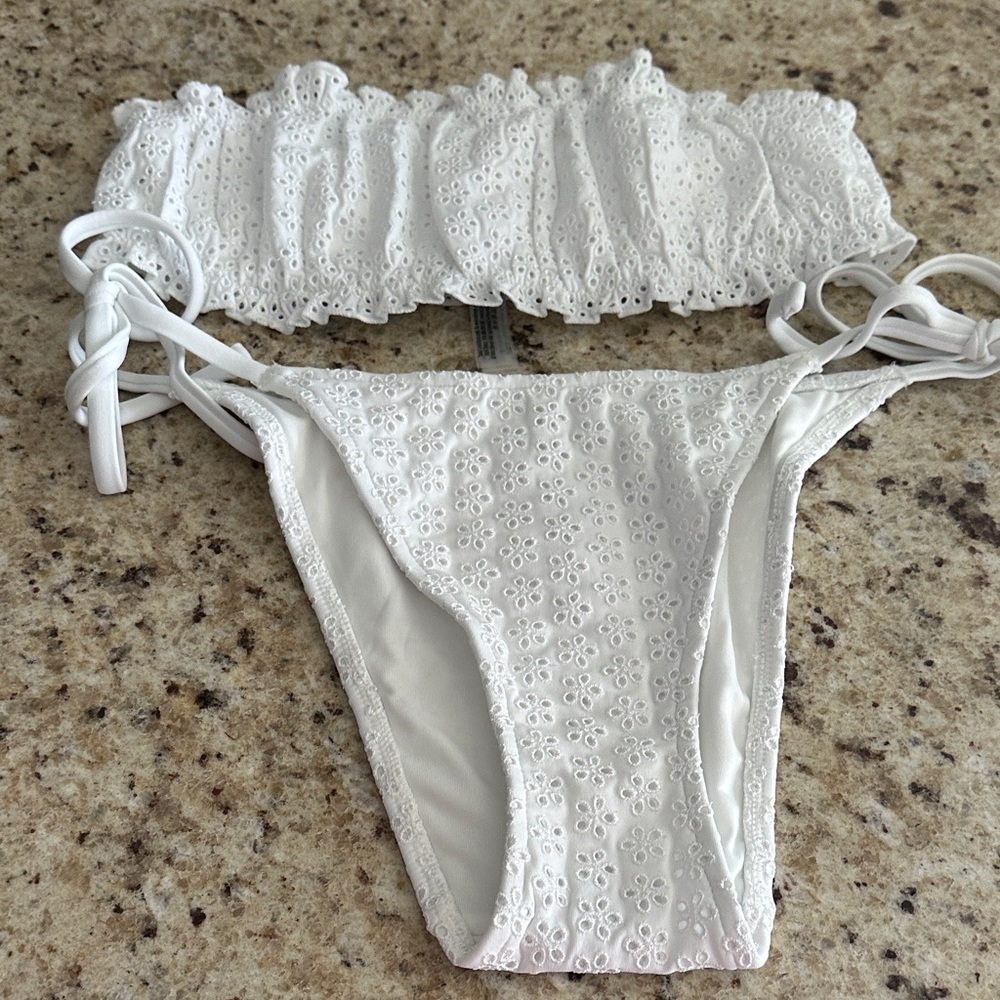 PINK Victoria's Secret White Eyelet Bikini